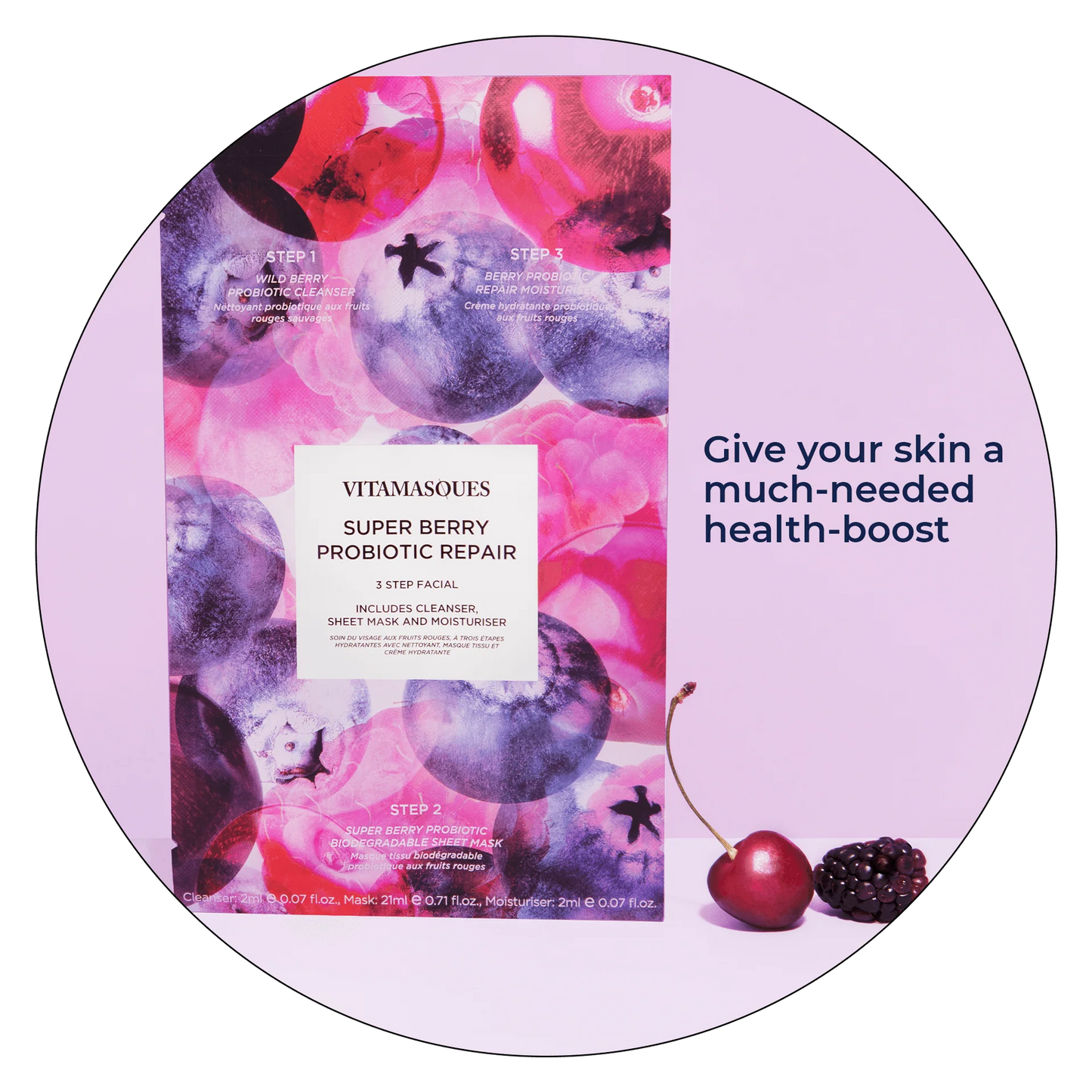 Super Berry Probiotic Repair Facial | Vitamasques