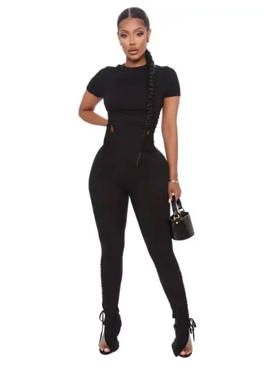 Conjunto de calça cropped com fenda