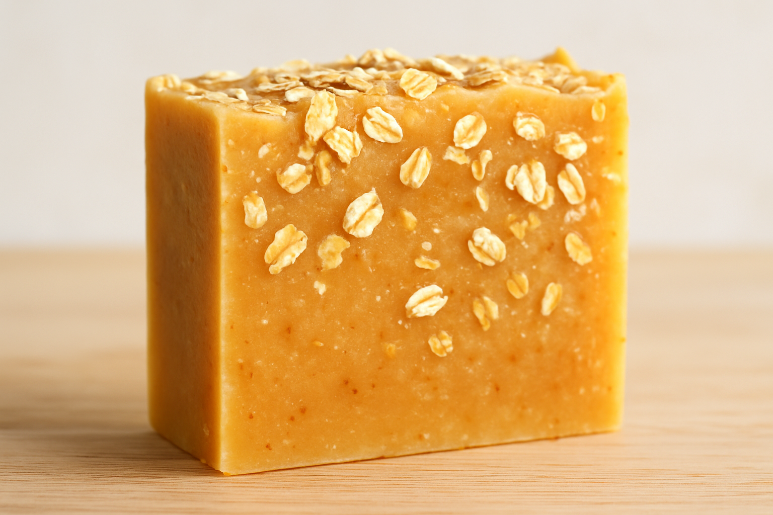 fresh cut bard of oatmeal honey soap